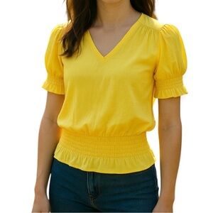 Philosophy Republic Clothing Cut & Sewn Sunshine Blouse Size Small NWT